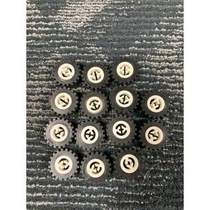 LEGO Set of 14 Wheels White Hubs w/ Rubber Tires 2346 And 3482